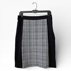 Sabie Straight Pencil Skirt Womens Size M Black Gray Knit Panel Side Zip Stretch